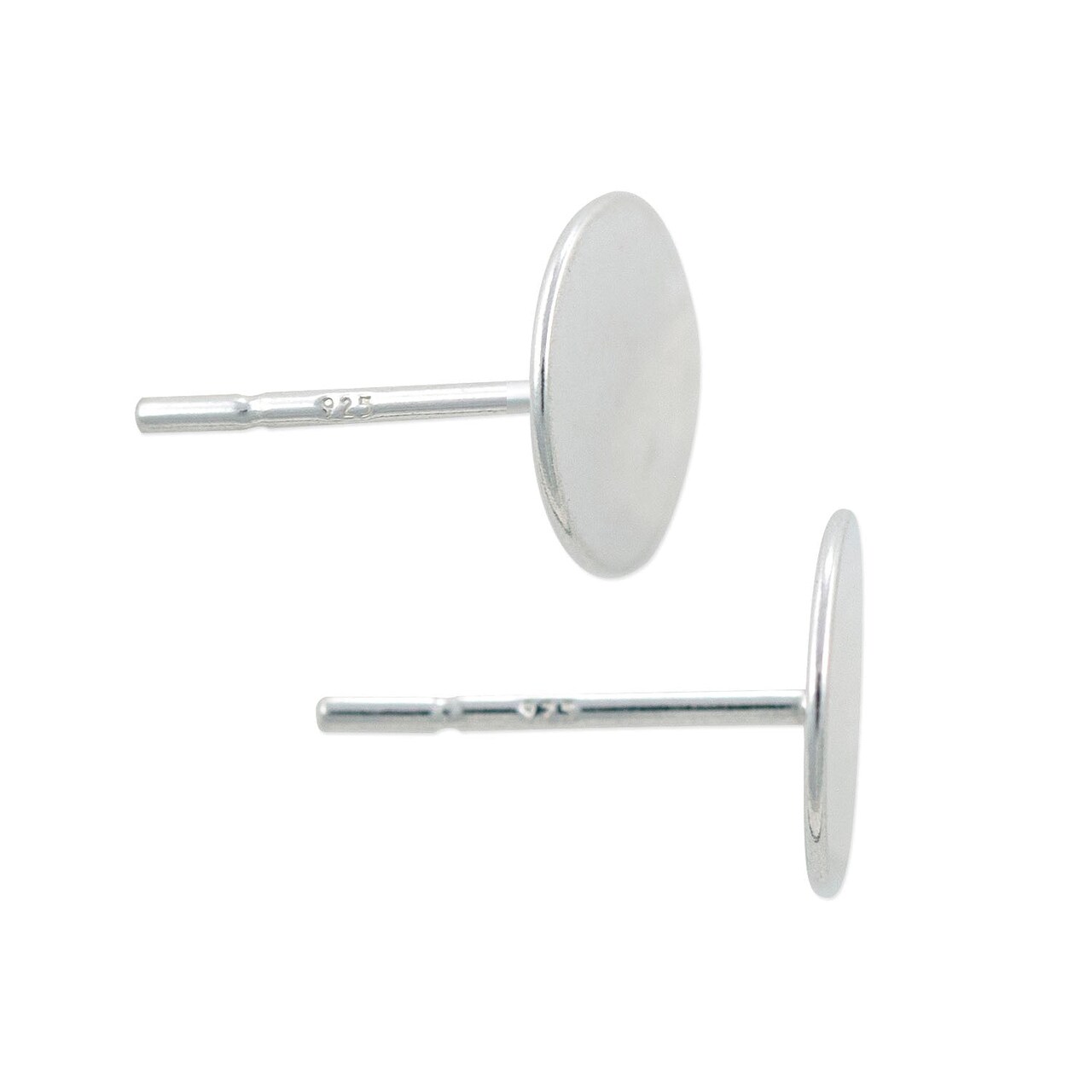 JewelrySupply Sterling Silver 8mm Flat Padded Post Earrings (1 Pair of Sterling Silver Padded Post Earrings)